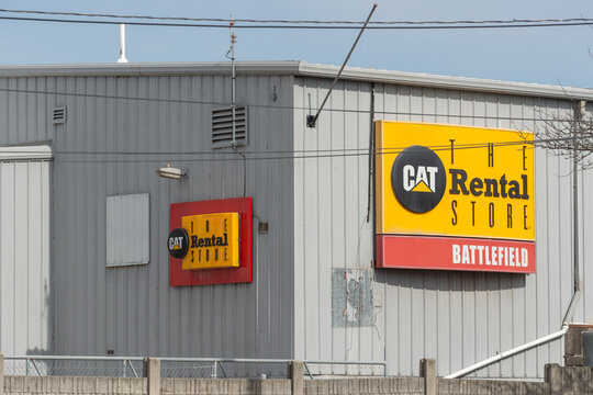 exterior building and sign at Battlefield Equipment Rentals, equipment rental agency, located at 151 Cherry Street (port lands) Toronto, Canada
