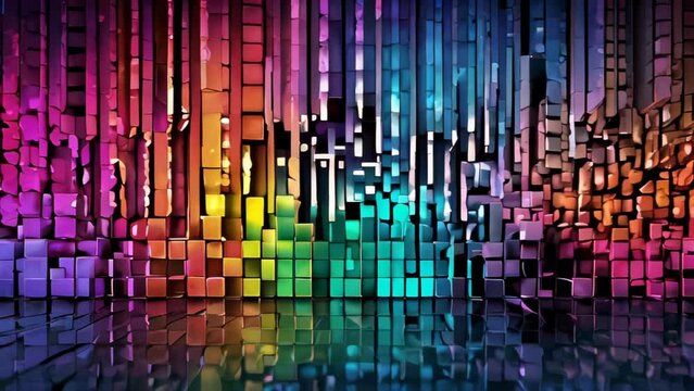 Abstract colorful background with squares or lines in a bright spectrum pattern