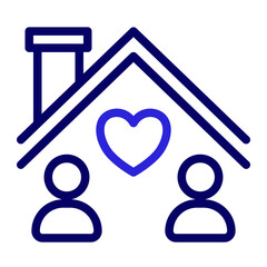 This is the Home Sweet Home icon from the Valentine icon collection with an Outline Color style