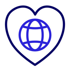 This is the World Peace icon from the Valentine icon collection with an Outline Color style