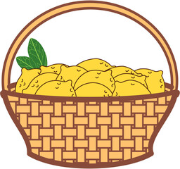 lemon fruit basket illustration