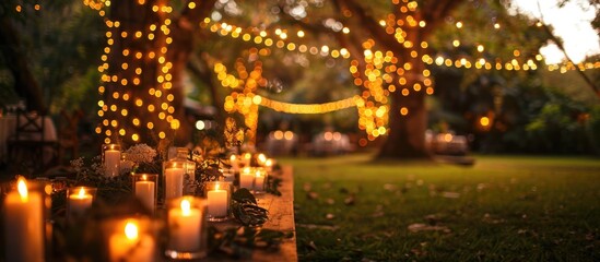 Candlelit Garden Reception An Enchanting Twilight Event Amidst Natures Radiant Beauty