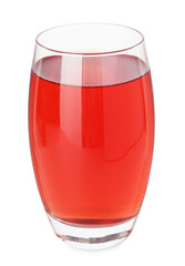 Refreshing pomegranate juice in glass isolated on white