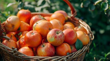 Fototapeta na wymiar Apples and Oranges in a Basket