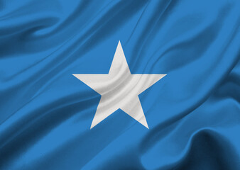 Somalia flag waving in the wind. - obrazy, fototapety, plakaty