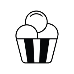 ice cream icon with white background vector stock illustration