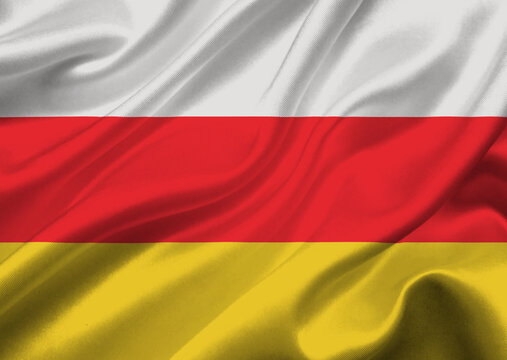 South Ossetia flag waving in the wind.