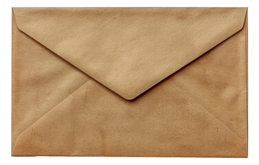 A brown envelope with a crease in the middle, cut out - stock png.