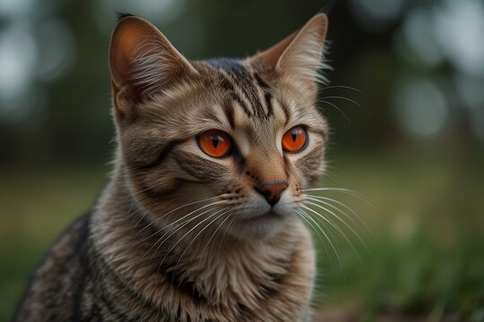 portrait of a cat, a beautiful cat with red Eyes, a, Beautiful Cat, Ai-generated image of a Cat