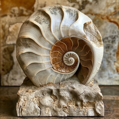 nautilus shell on the stone