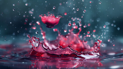 red apple falling into water