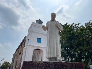 マラッカのセント・ポール教会跡のザビエル像
