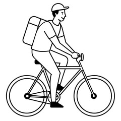 person riding a bicycle vector art silhouette 