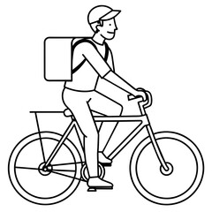 person riding a bicycle vector art silhouette 