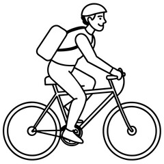 person riding a bicycle vector art silhouette 