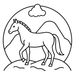 horse silhouette vector