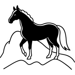 horse silhouette vector