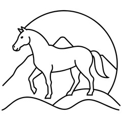 horse silhouette vector