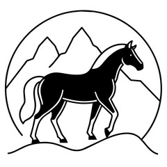horse silhouette vector