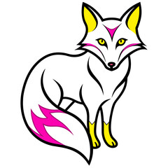 Obraz premium Fox illustration with vector art