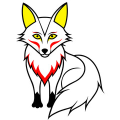 Fox illustration with vector art