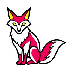 Obraz premium Fox illustration with vector art