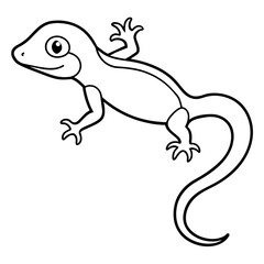 Obraz premium chameleon cartoon isolated on white