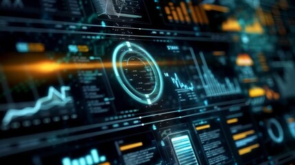 Obraz premium digital business technology dashboard with graph