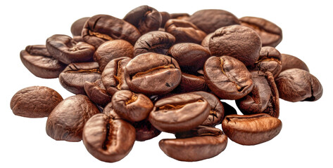 Obraz premium A pile of coffee beans, cut out - stock png.
