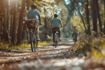 People enjoying activities like riding a bicycle. - 777863708
