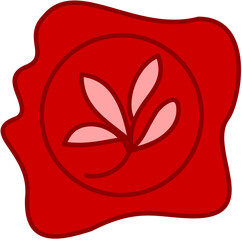 wax stamp seal plant red