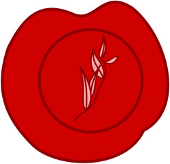 wax stamp seal plant red