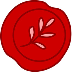 wax stamp seal plant red