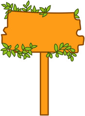 rustic board sign plant country road