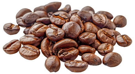 Obraz premium A pile of coffee beans, cut out - stock png.