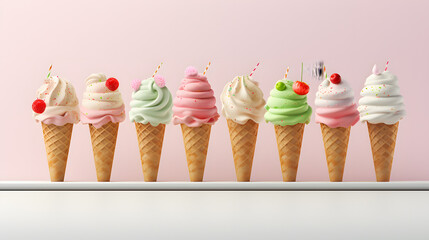 Ice Cream Catering Poster 3d - obrazy, fototapety, plakaty