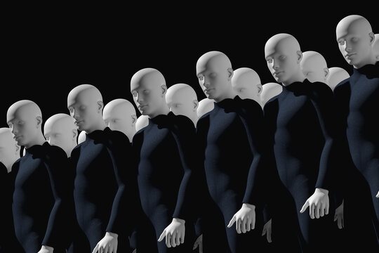 A group of robots with Artificial Intelligence