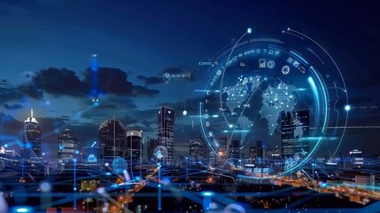 Smart city and hologram Internet of Things concept