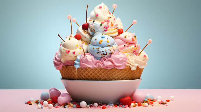 Ice Cream Social Media Promotion Poster 3d