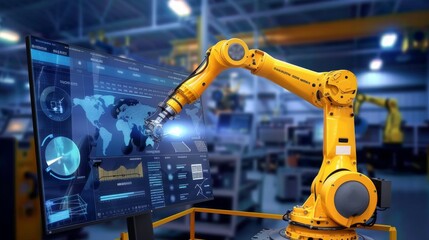 Smart industry robot arms for digital factory production technology