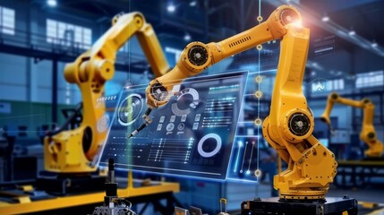 Smart industry robot arms for digital factory production technology