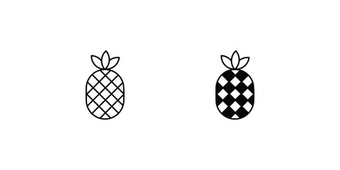 pineapple icon with white background vector stock illustration