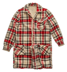 A plaid jacket with a button on the front, cut out - stock png.