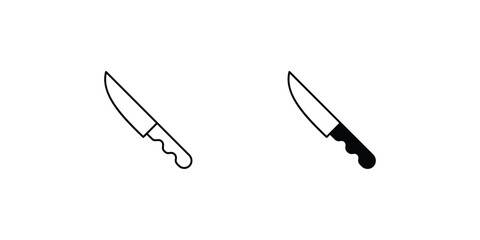 knife icon with white background vector stock illustration - obrazy, fototapety, plakaty