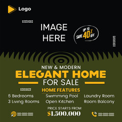 Real estate house property instagram post or square web banner post design template | Real estate social media or instagram post banner template | home template real estate design real estate template