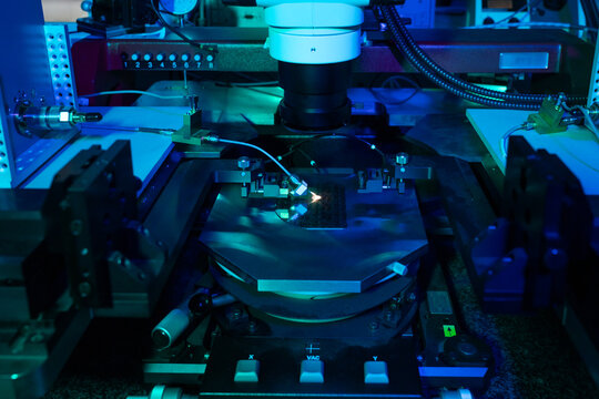 Scientific Experiment Set Up At Microscope 