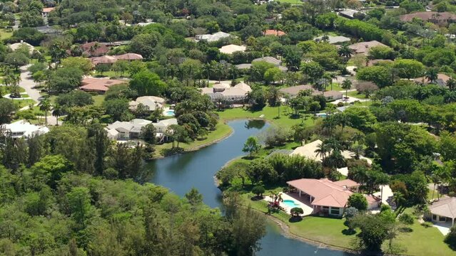Parkland Florida aerial drone stock footage 2024