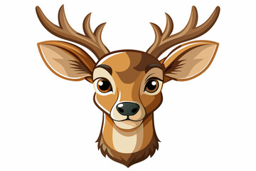 head-of-a-friendly-looking-deer vector illustration 