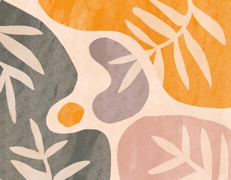 simple botany pastel  abstract design