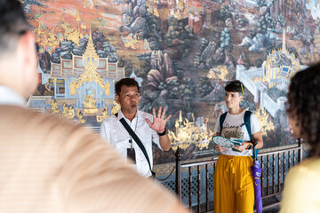 Thai male tourist guide.